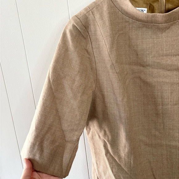 Pendleton camel brown colorblock midi sheath dress short sleeve 8 - Picture 3 of 5